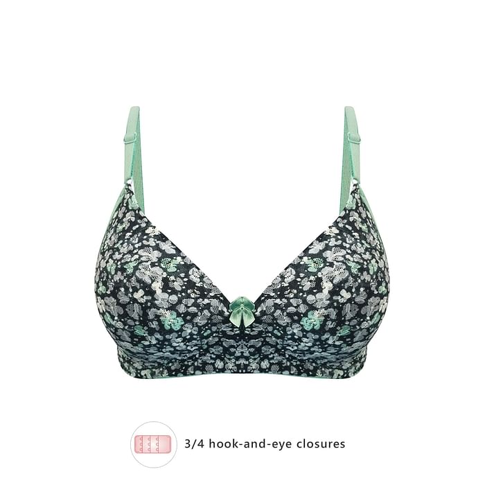 

Clovia Padded Non-Wired Full Cup Printed Bra in Black - BR1000A13