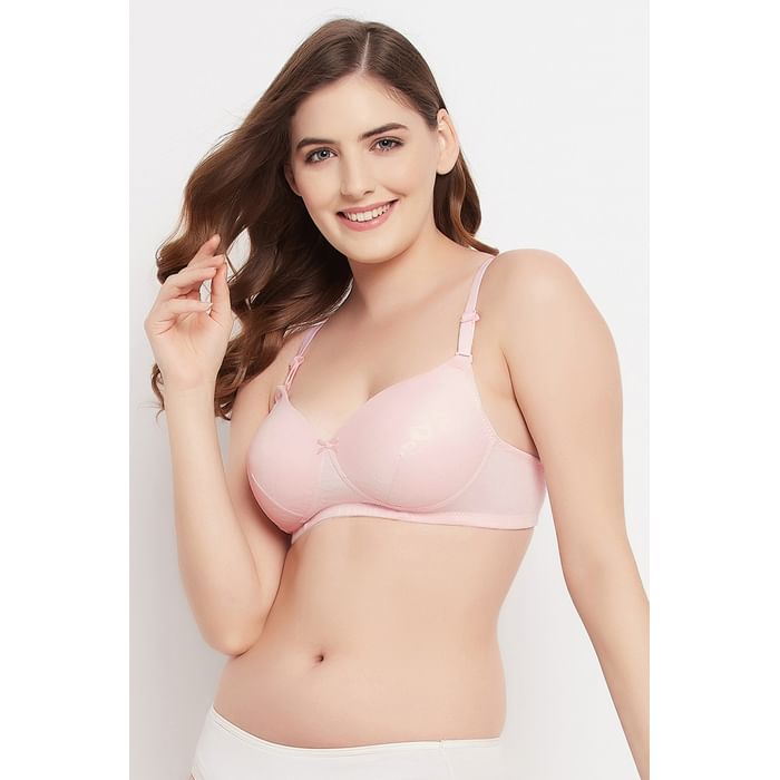 

Clovia Padded Non-Wired Full Cup Multiway Bra in Baby Pink - Lace - BR1479I22, Light pink