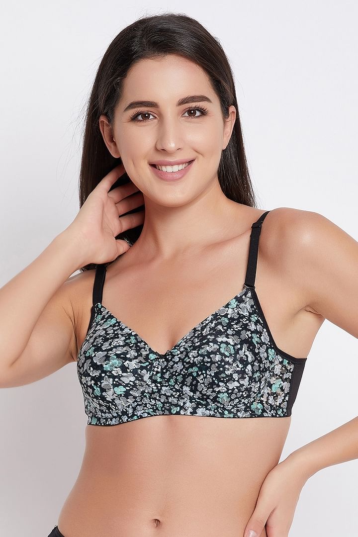 Buy Padded Non-Wired Full Cup Printed Multiway T-Shirt Bra in Black Online  India, Best Prices, COD - Clovia - BR1277Q13