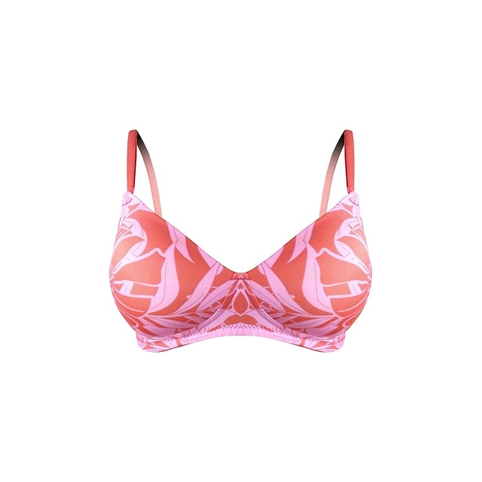 

Clovia Padded Non-Wired Full Cup Printed Multiway T-shirt Bra in Pink - BR0935Y14