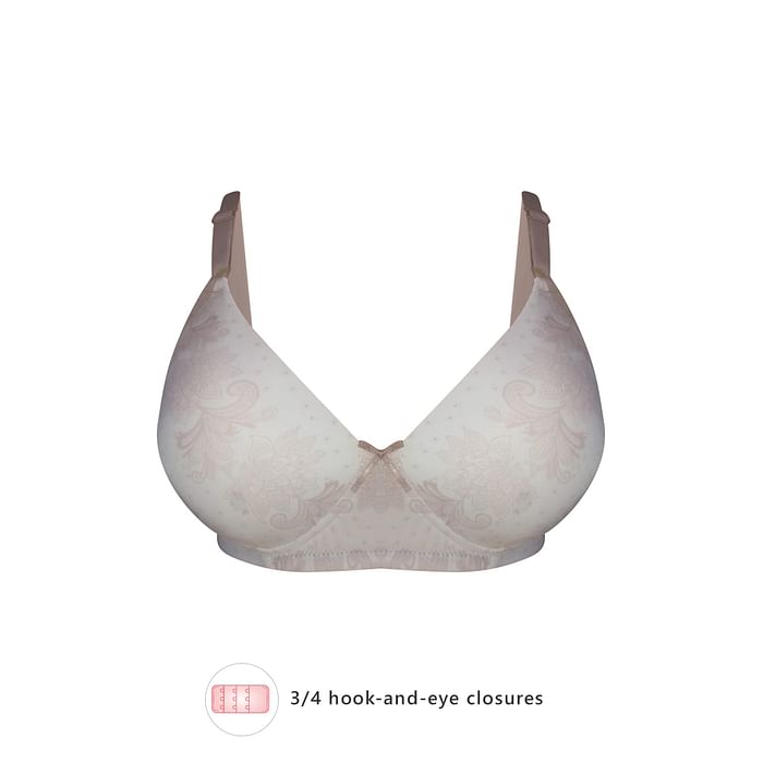 

Clovia Padded Non-Wired Full Cup Printed T-Shirt Bra in White - BR0738Z18