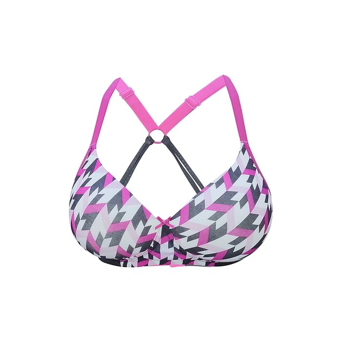 

Clovia Padded Non-Wired Full Cup Printed Racerback Bra in Purple - BR1658P15