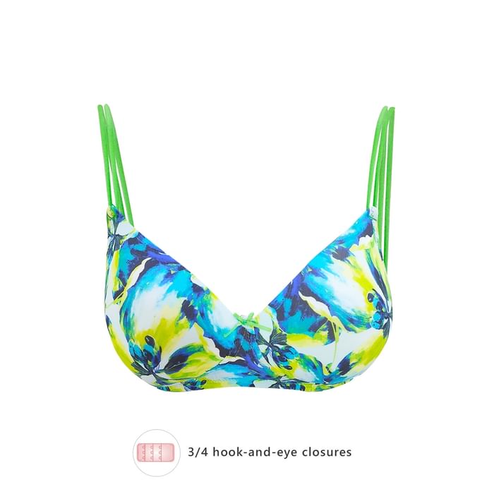 

Clovia Padded Non-Wired Full Cup Printed T-shirt Bra in Aqua - BR1067Z11, Light green