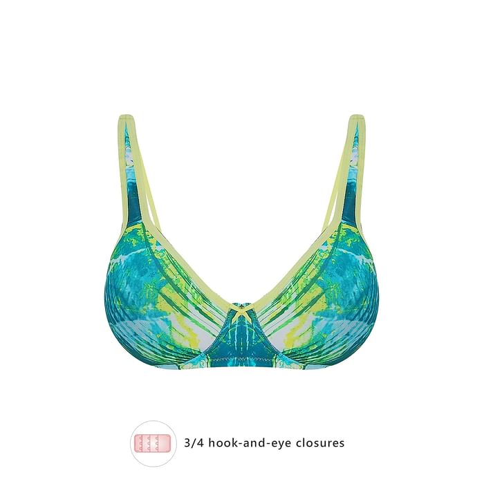 

Clovia Padded Non-Wired Full Cup Printed T-shirt Bra in Aqua - BR1812P08, Navy