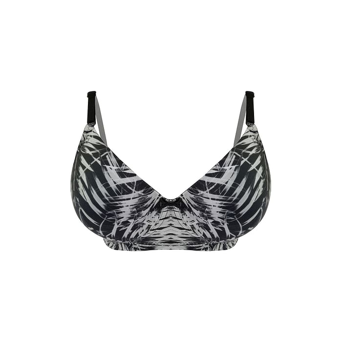 

Clovia Padded Non-Wired Full Cup Printed T-shirt Bra in Black - BR0935O13