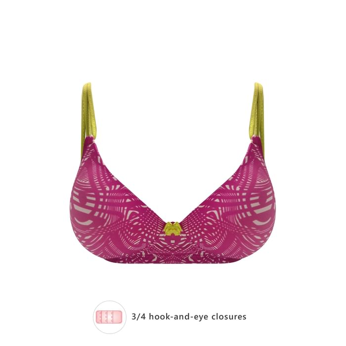 

Clovia Padded Non-Wired Full Cup Printed T-shirt Bra in Dark Pink - BR1737U12, Lavender