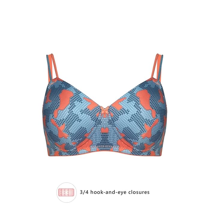

Clovia Padded Non-Wired Full Cup Printed T-shirt Bra in Grey - BR1067M05, Dark grey