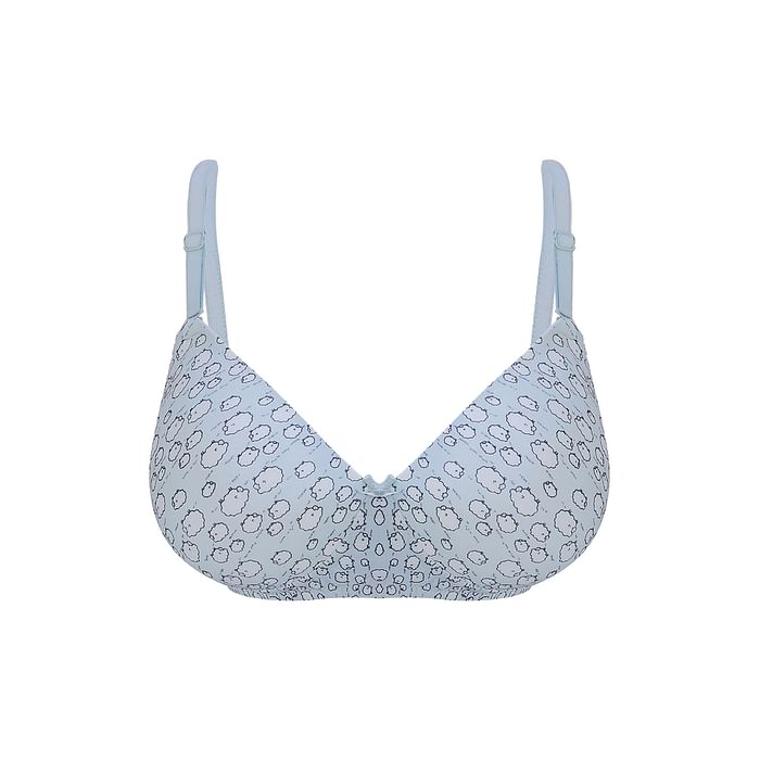 

Clovia Padded Non-Wired Full Cup Printed Multiway T-shirt Bra in Light Blue - BR1277U03