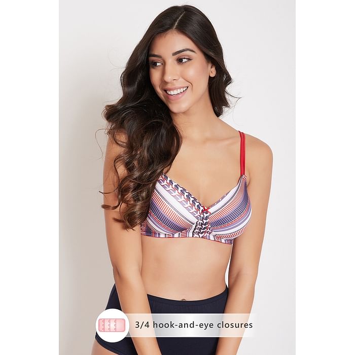 

Clovia Padded Non-Wired Full Cup Printed T-shirt Bra in Multicolour - BR1067P19