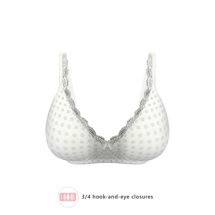 

Clovia Padded Non-Wired Full Cup Printed T-Shirt Bra in White - BR2252N18
