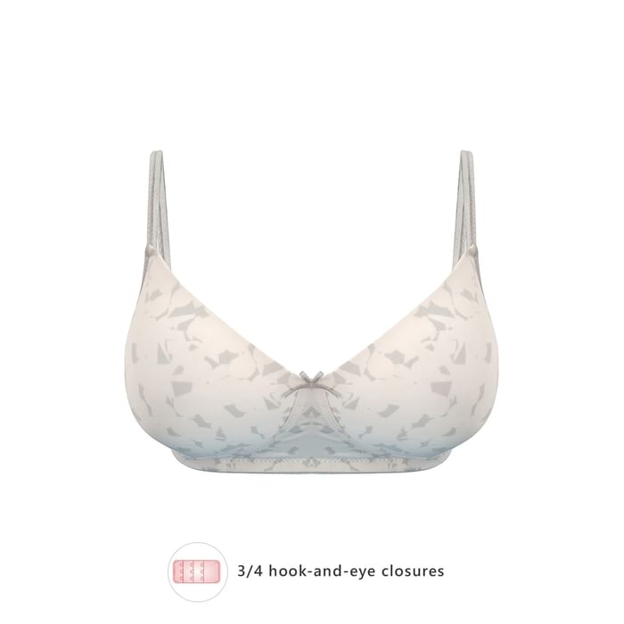 

Clovia Padded Non-Wired Full Cup Printed T-shirt Bra in White - BR1067O18