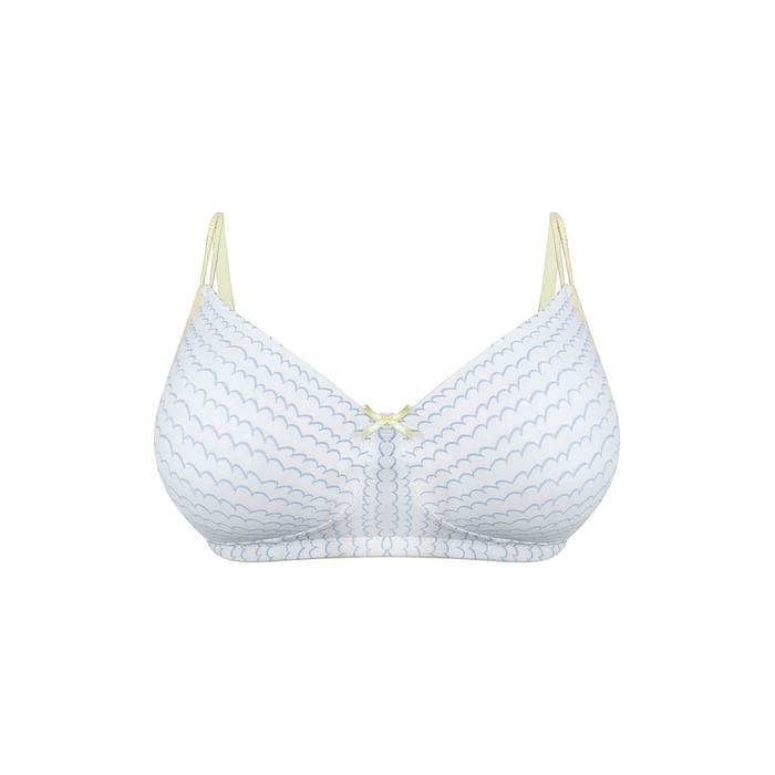 

Clovia Padded Non-Wired Full Cup Printed T-shirt Bra in White - BR1067E18