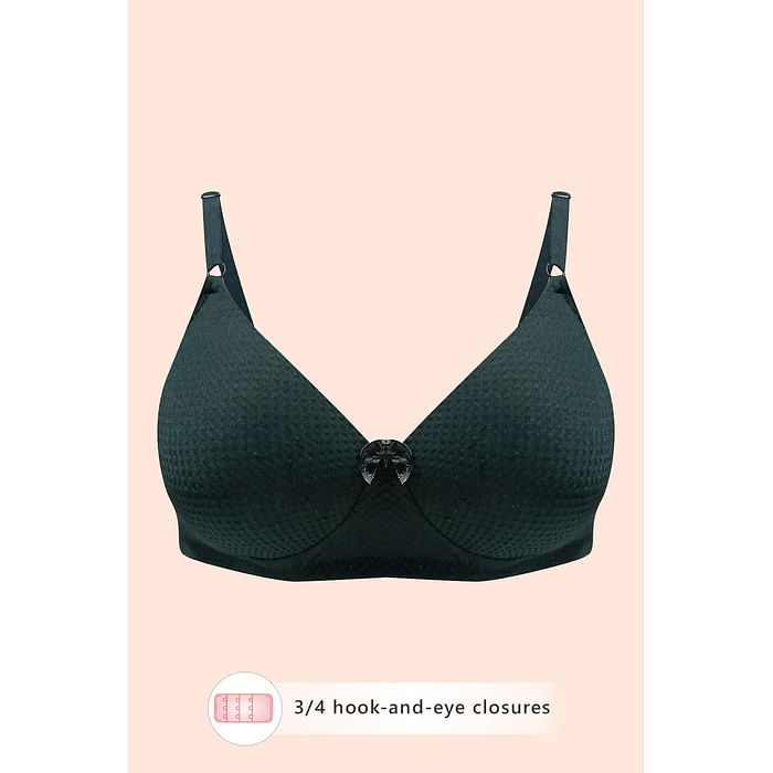 

Clovia Padded Non-Wired Full Cup Self-Patterned Bra in Black - BR0738X13