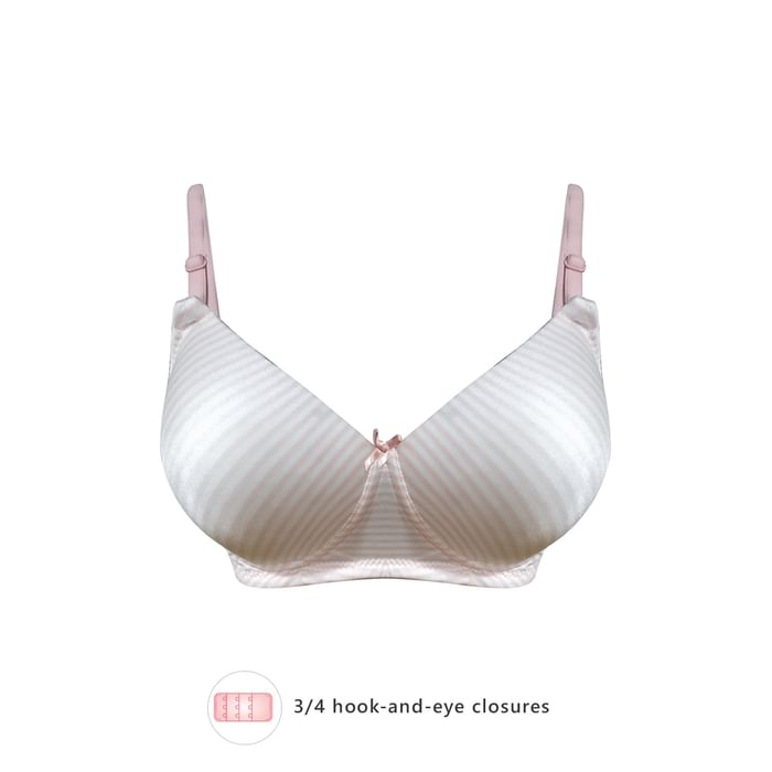 

Clovia Padded Non-Wired Full Cup Striped Multiway T-shirt Bra in Baby Pink - BR1277Y22, Light pink