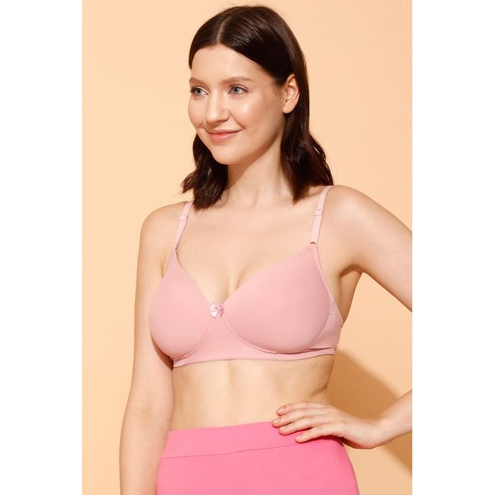 

Clovia Padded Non-Wired Full Cup T-shirt Bra in Baby Pink - BR1644Q22