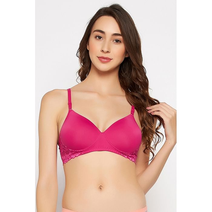 

Clovia Padded Non-Wired Full Cup T-shirt Bra in Hot Pink - BR2313P14