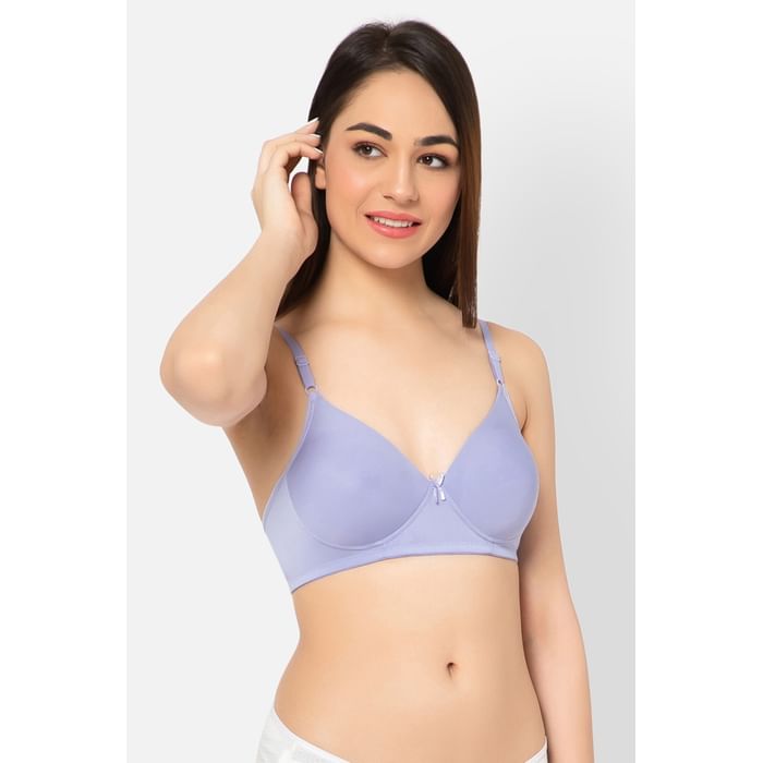 

Clovia Padded Non-Wired Full Cup T-shirt Bra in Lavender - BR0935J12