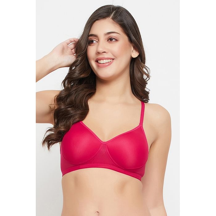 

Clovia Padded Non-Wired Full Cup T-shirt Bra in Magenta - BR5201P14