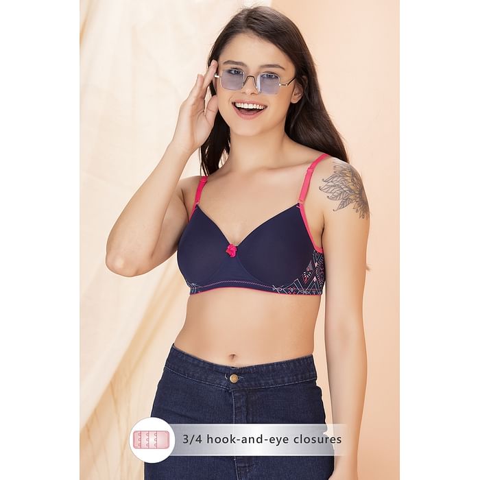 

Clovia Padded Non-Wired Full Cup T-shirt Bra in Navy - BR1897J08