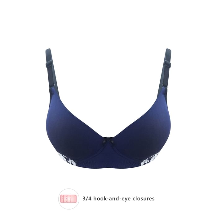 

Clovia Padded Non-Wired Full Cup T-shirt Bra in Navy - BR1897L08