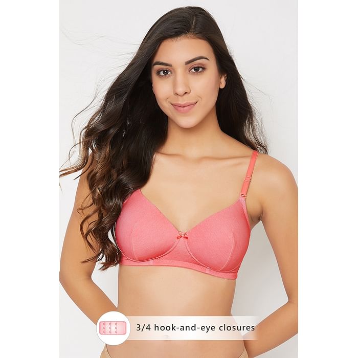 

Clovia Padded Non-Wired Full Cup Multiway T-shirt Bra in Peach - BR1277O04, Red