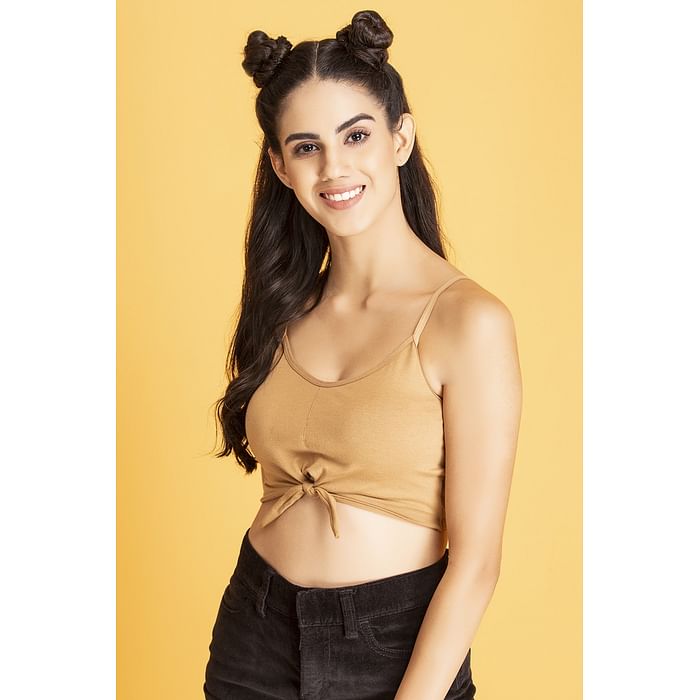 

Clovia Padded Non-Wired Full Cup Teenagers Bra in Nude Colour with Removable Cups - Cotton - BB0045A24