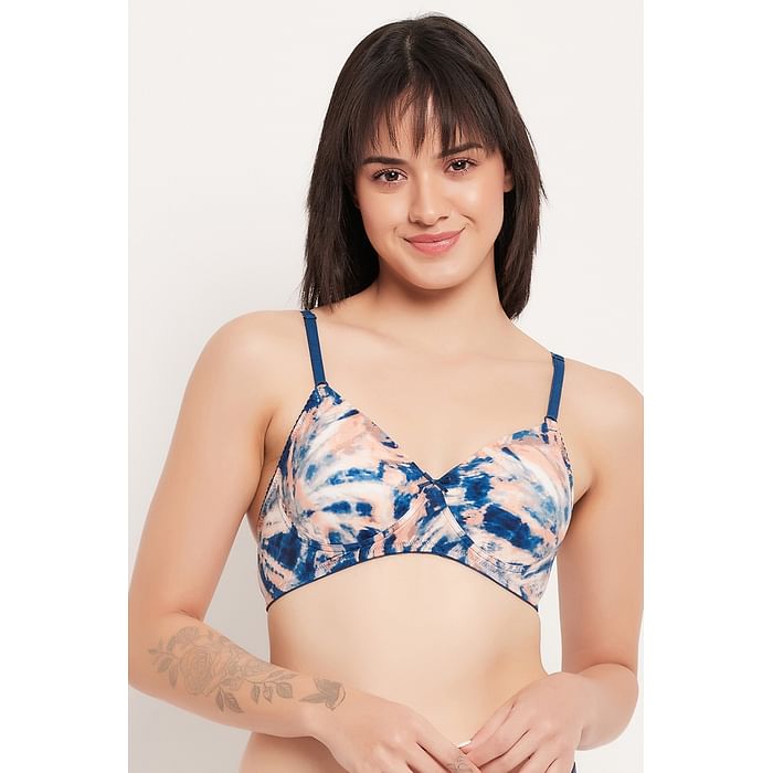 

Clovia Padded Non-Wired Full Cup Tie-Dye Print T-shirt Bra in Multicolour - BR0935C19