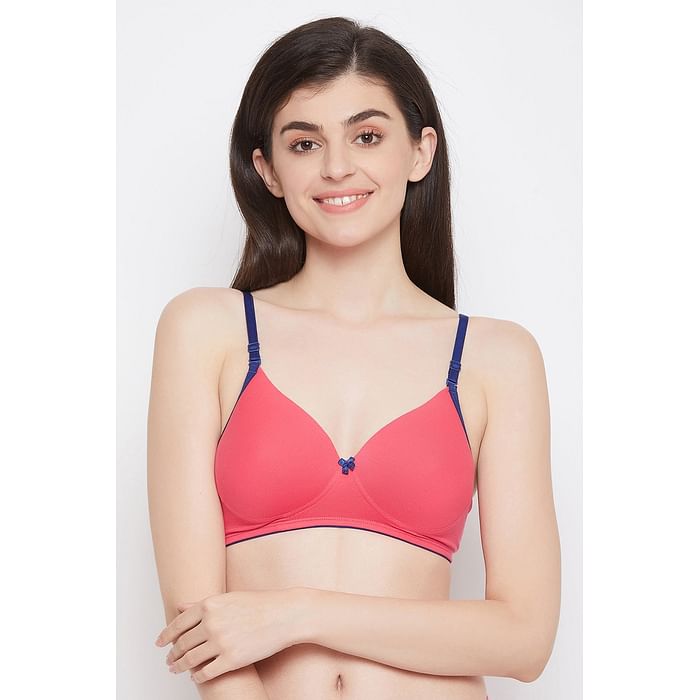 

Clovia Padded Non-Wired Multiway T-shirt Bra - BR1099R14, Pink