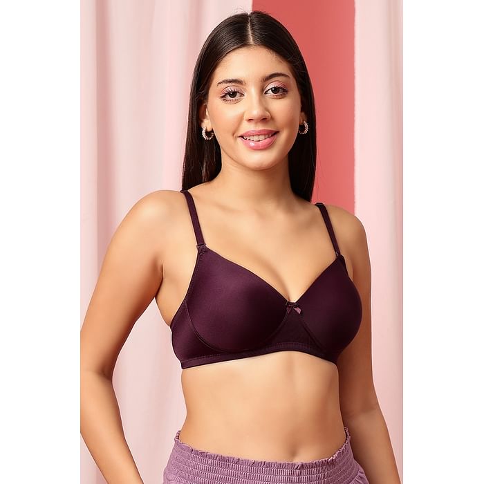 

Clovia Cotton Padded Non-Wired Multiway T-Shirt Bra - BR1961P15, Purple