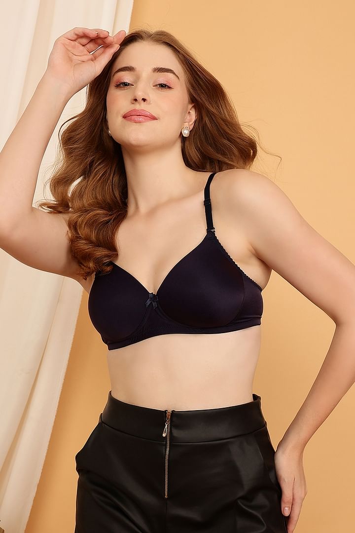 Buy Padded Non-Wired Full Cup Multiway T-shirt Bra in Navy