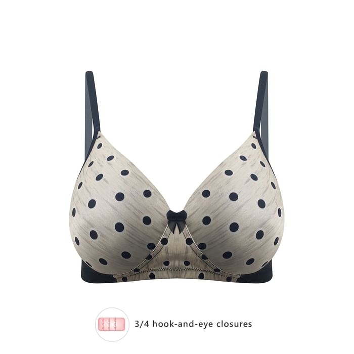 

Clovia Padded Non-Wired Full Coverage Polka Print T-Shirt Bra in Black - BR1737T13