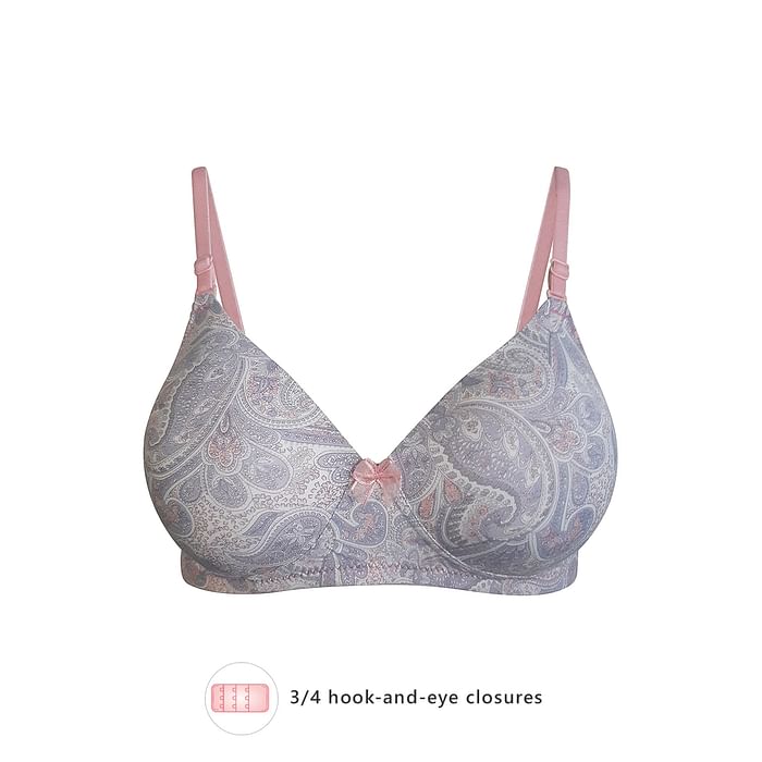 

Clovia Padded Non-Wired Printed Multiway T-Shirt Bra - BR0935M22, Light pink