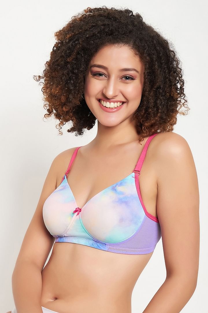 Buy Padded Non-Wired Printed T-shirt Bra with Detachable Straps Online  India, Best Prices, COD - Clovia - BR1610P14