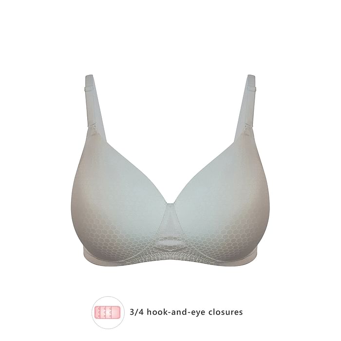 

Clovia Padded Non-Wired Full Coverage Self Designed T-Shirt Bra in White - BR0738D18