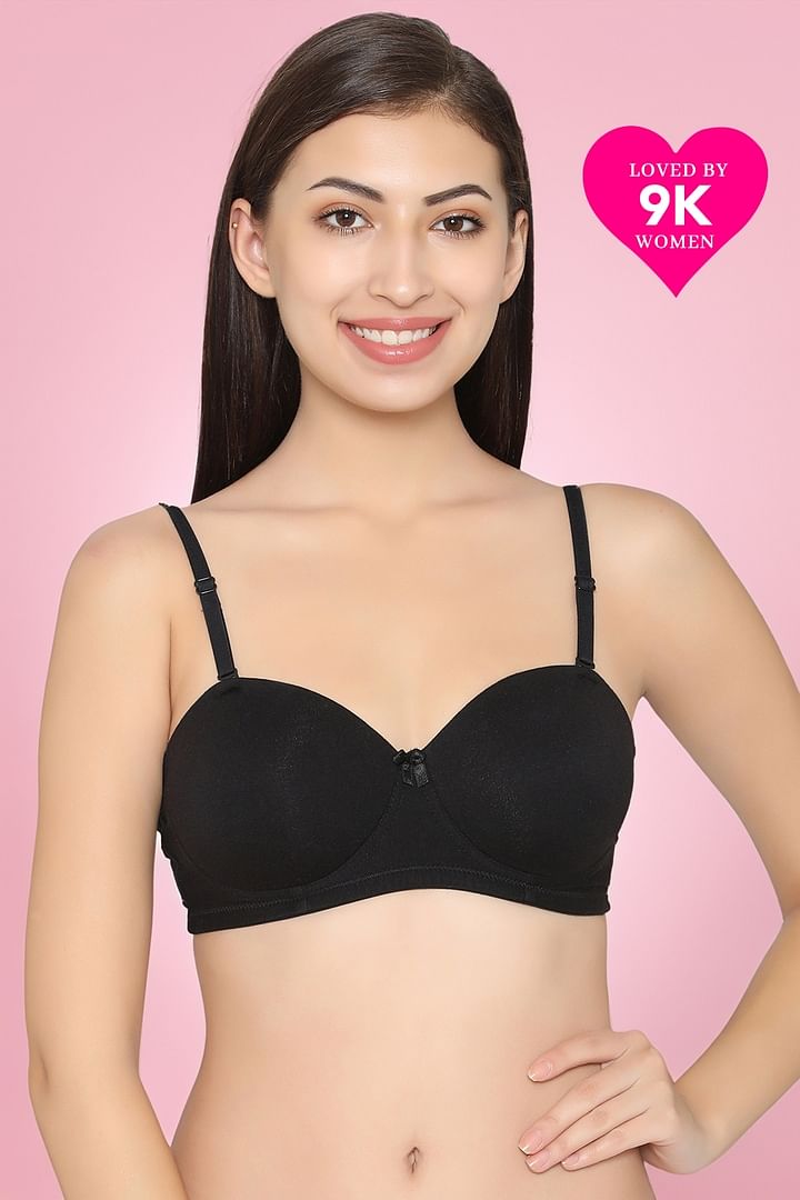 Buy Invisi Non-Padded Non-Wired Full Cup Multiway Strapless T-shirt Bra in  Black with Transparent Straps & Band - Cotton Rich Online India, Best  Prices, COD - Clovia - BR0376P13