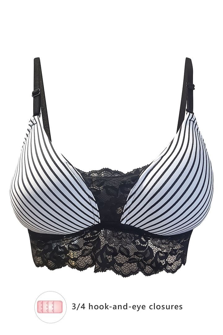 Buy Padded Non-Wired Full Cup Multiway Longline Bralette in Black - Lace  Online India, Best Prices, COD - Clovia - BR1414P13