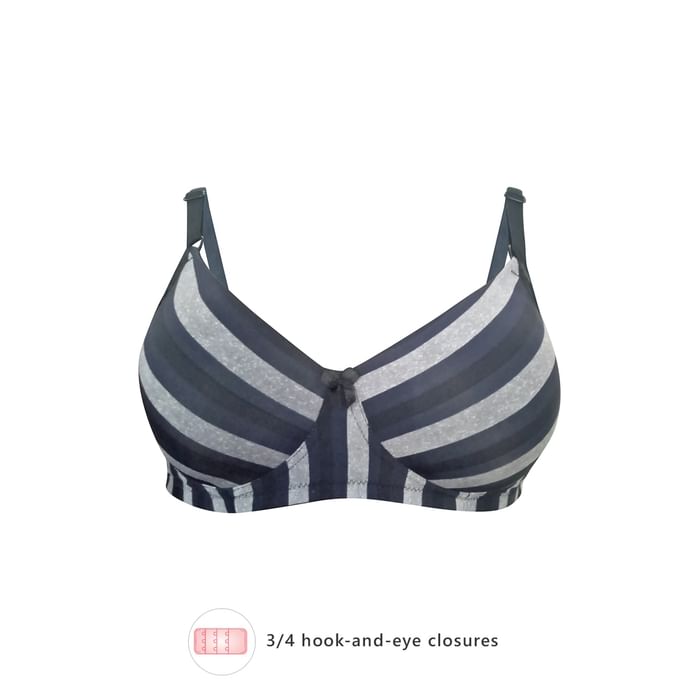 

Clovia Padded Non-Wired Striped Multiway T-Shirt Bra in Grey - BR1277T13, Black