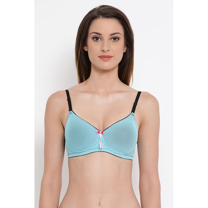 

Clovia Padded Non-Wired T-Shirt Bra - BR1480P03, Light blue