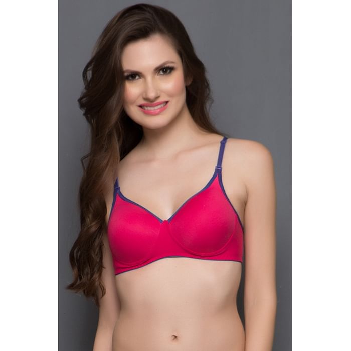 

Clovia Padded Non-Wired T-Shirt Bra In Hot Pink - BR0262P14