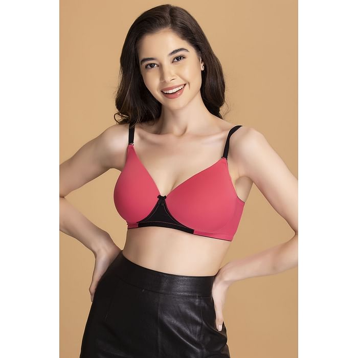 

Clovia Padded Non-Wired T-shirt Bra with Detachable Straps - BR1587P22, Light pink