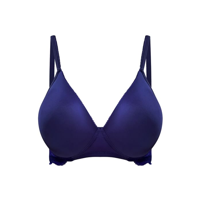 

Clovia Padded Non-Wired T-Shirt Bra with Lace Wings In Purple - BR1893P15