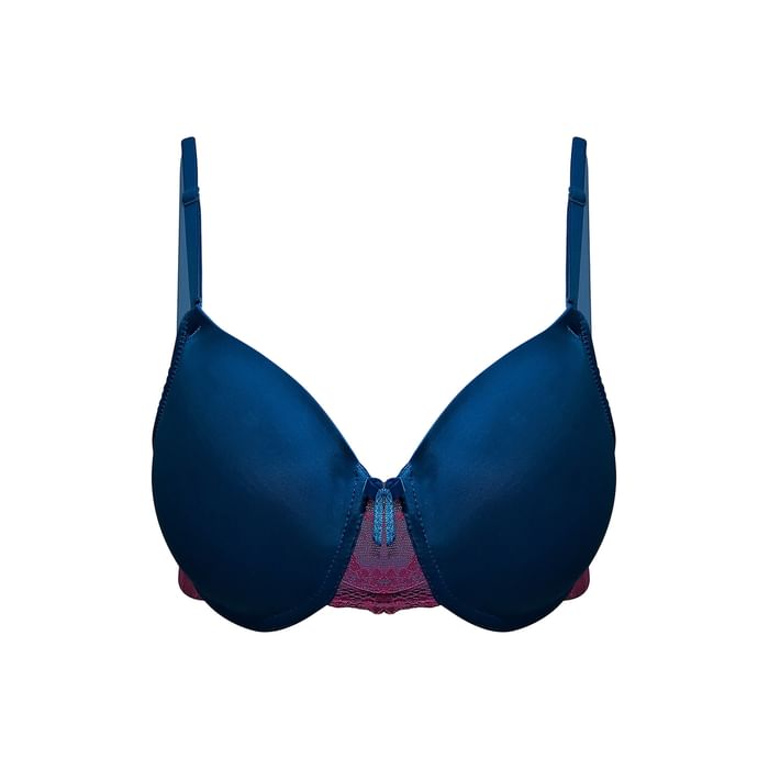 

Clovia Padded Underwired Bridal T-Shirt Bra with Lace In Navy - BR1540P03, Light blue