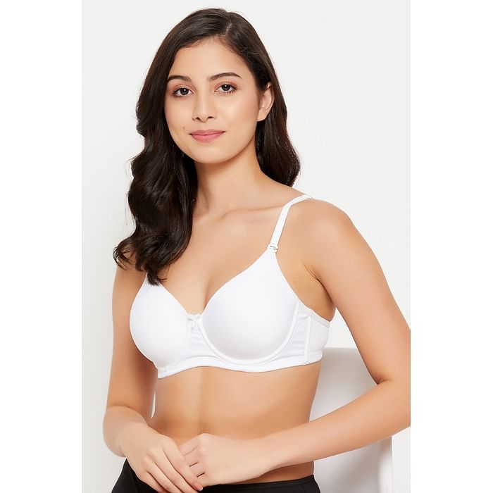 

Clovia Padded Underwired Demi Cup Multiway T-shirt Bra in White - BR1518P18