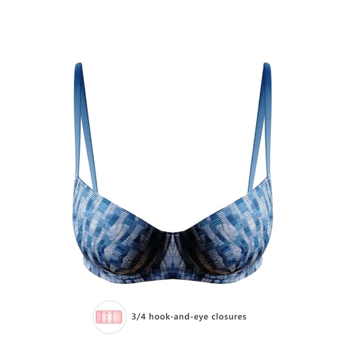 

Clovia Padded Underwired Demi Cup Printed T-shirt Bra in Navy - BR2280P08