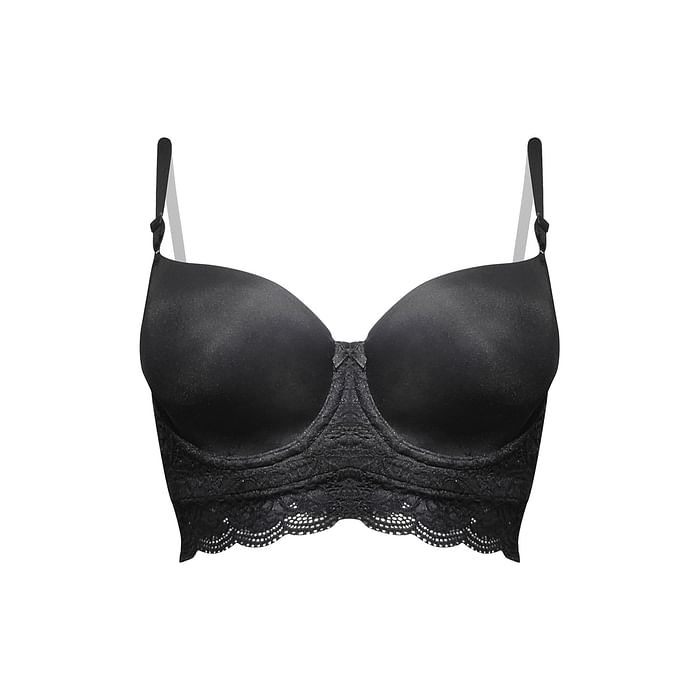 

Clovia Padded Underwired Full Cup Bralette in Black - Lace - BR2047R13