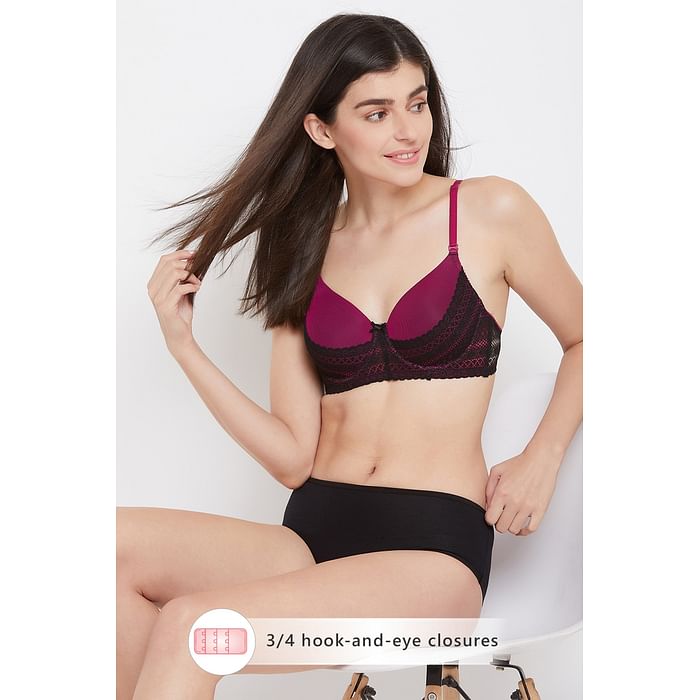

Clovia Padded Underwired Full Cup Multiway Bra in Wine-Colour - BR2168P15, Purple