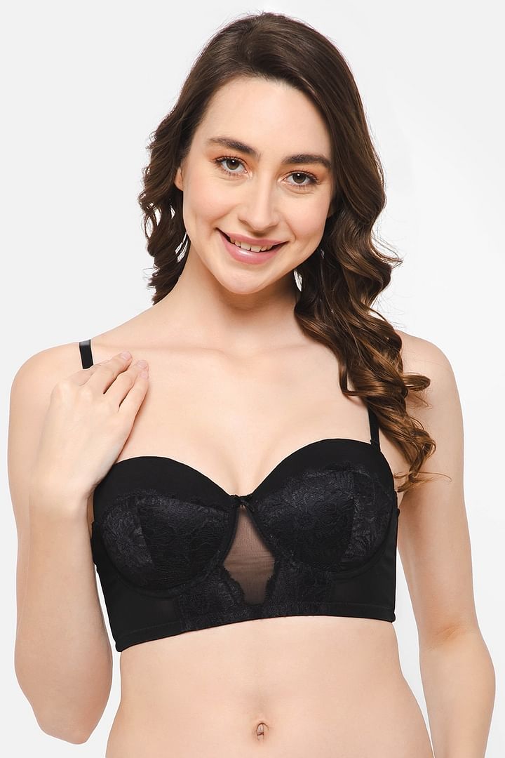 Buy Padded Underwired Full Cup Multiway Strapless Balconette Bra in Olive  Green - Cotton Online India, Best Prices, COD - Clovia - BR1368R17
