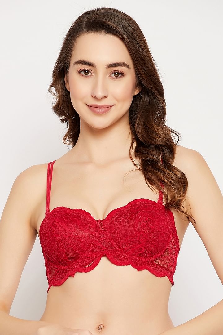Buy Padded Underwired Full Cup Printed Multiway Balconette Bra in