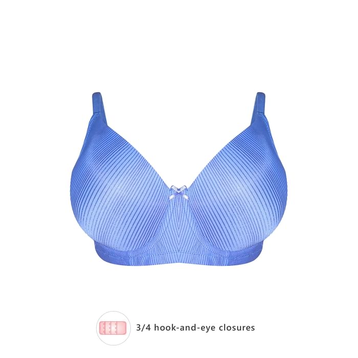 

Clovia Padded Underwired Full Cup Self-Striped Cage Bra in Blue - BR2135P08, Navy