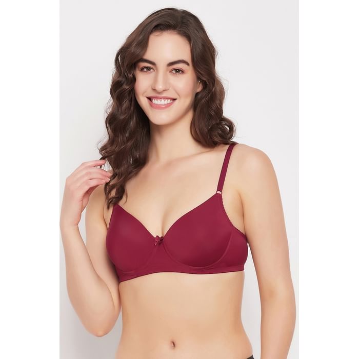 

Clovia Padded Underwired Full Cup T-shirt Bra in Maroon - BR2513P09